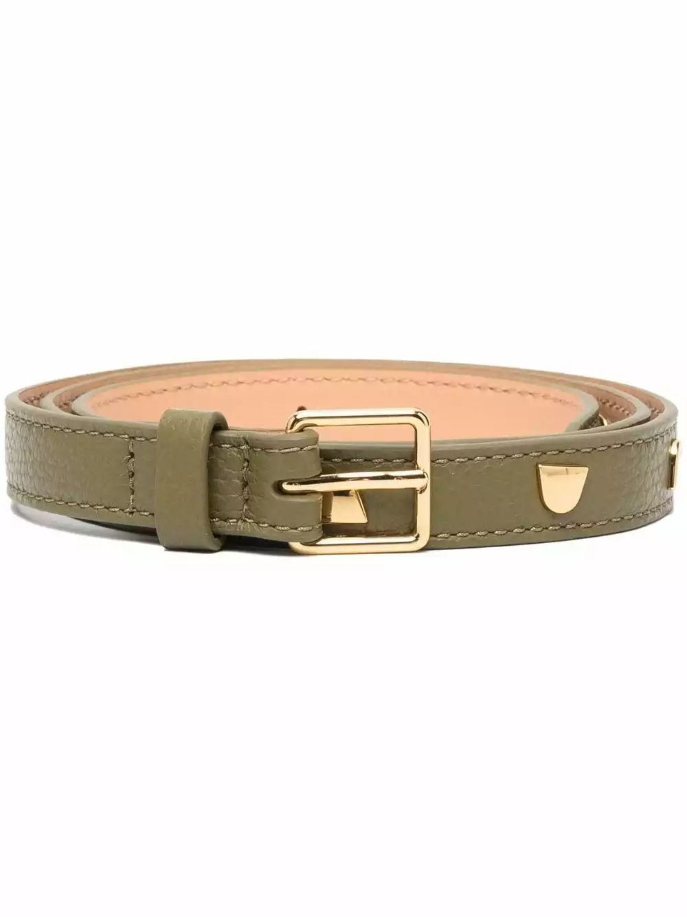 Women Coccinelle Studded Leather Skinny Belt 2 Women Coccinelle Studded Leather Skinny Belt