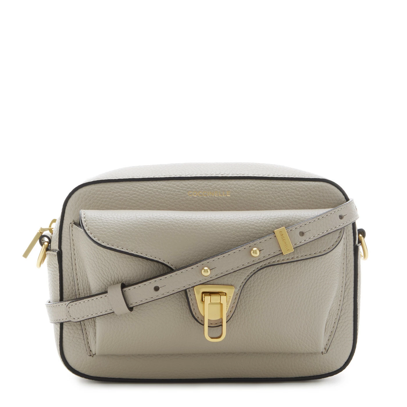 Coccinelle Beat Soft Taupe Leren Crossbody Tas E1MF6150201N80 3 Coccinelle Beat Soft Taupe Leren Crossbody Tas E1MF6150201N80