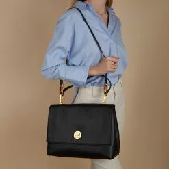 Coccinelle Zwarte Leren Schoudertas E1MD0180301001 -Cheap Coccinelle Store 8059978465733 02