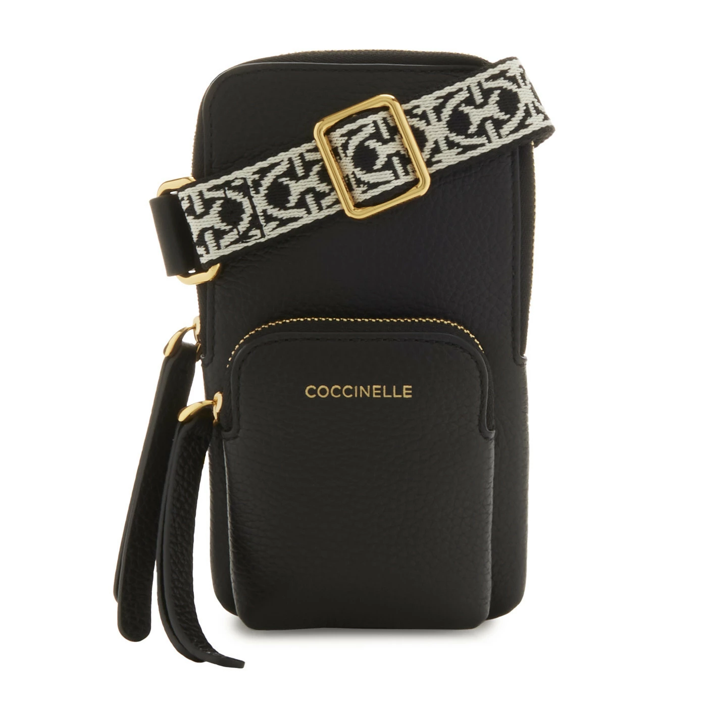 Coccinelle Pixie Zwarte Leren Telefoontasje E5PM0270101001 3 Coccinelle Pixie Zwarte Leren Telefoontasje E5PM0270101001