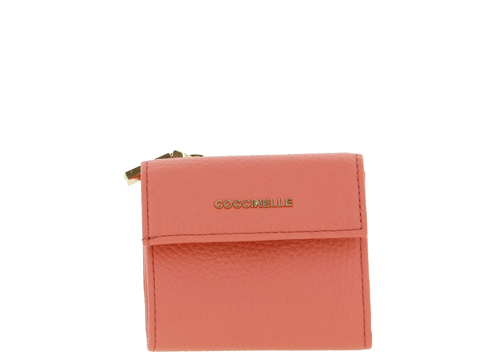 Coccinelle Wallet GRAIN LEATHER METALLIC SOFT GERANIUM 3 Coccinelle Wallet GRAIN LEATHER METALLIC SOFT GERANIUM