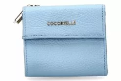 Coccinelle Wallet GRAIN LEATHER METALLIC SOFT AQUARELLE BLUE