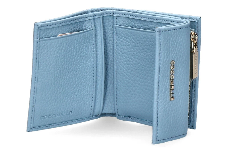 Coccinelle Wallet GRAIN LEATHER METALLIC SOFT AQUARELLE BLUE 4 Coccinelle Wallet GRAIN LEATHER METALLIC SOFT AQUARELLE BLUE - Image 2
