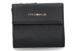 Coccinelle Wallet GRAIN LEATHER METALLIC SOFT NOIR