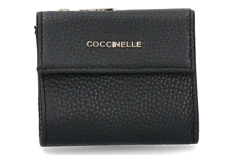 Coccinelle Wallet GRAIN LEATHER METALLIC SOFT NOIR 3 Coccinelle Wallet GRAIN LEATHER METALLIC SOFT NOIR