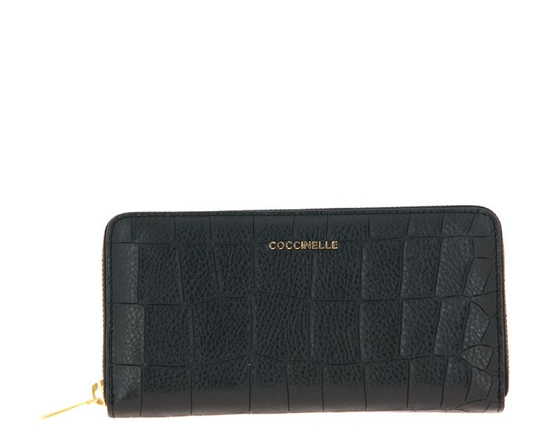 Coccinelle Wallet METALLIC CROCO SOFT NOIR 3 Coccinelle Wallet METALLIC CROCO SOFT NOIR
