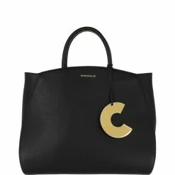 Front Page 32 Coccinelle Concrete Zwarte Leren Handtas E1HLA180101001