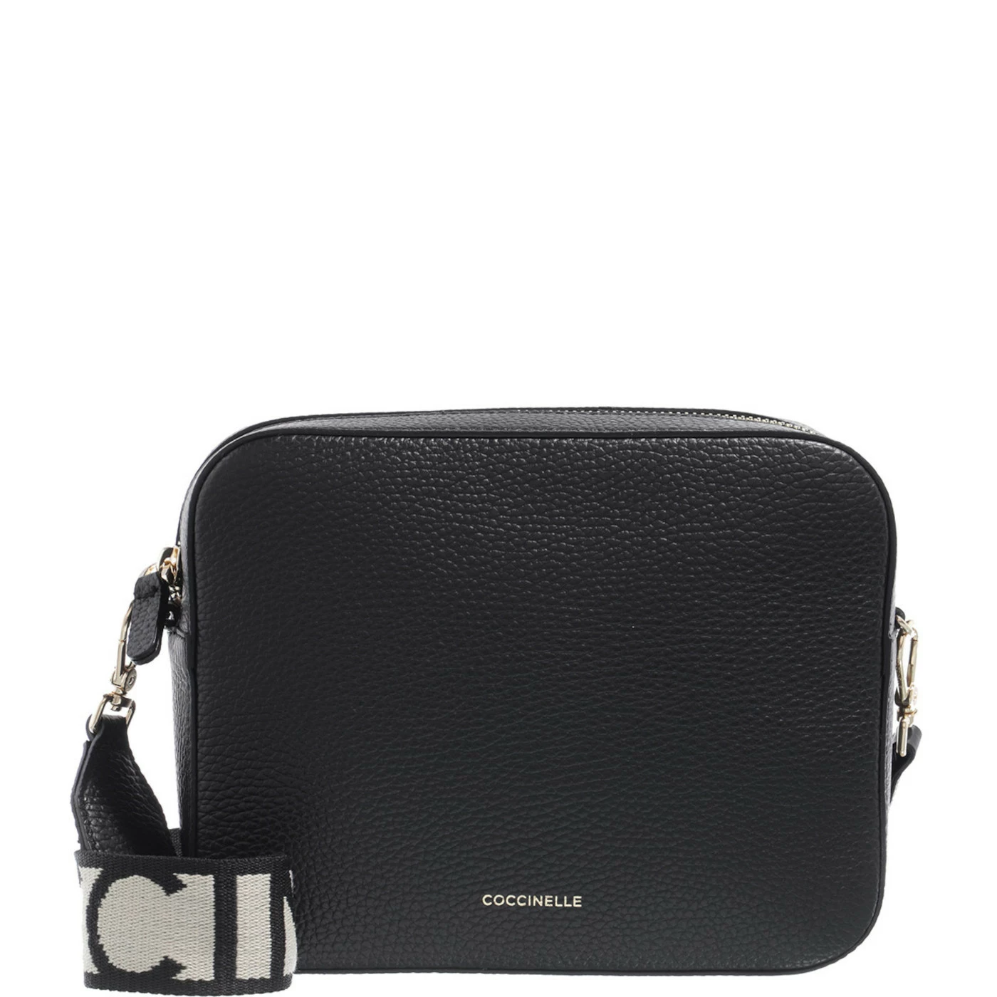 Coccinelle Tebe Zwarte Leren Crossbody Tas E5MN555M301001 3 Coccinelle Tebe Zwarte Leren Crossbody Tas E5MN555M301001